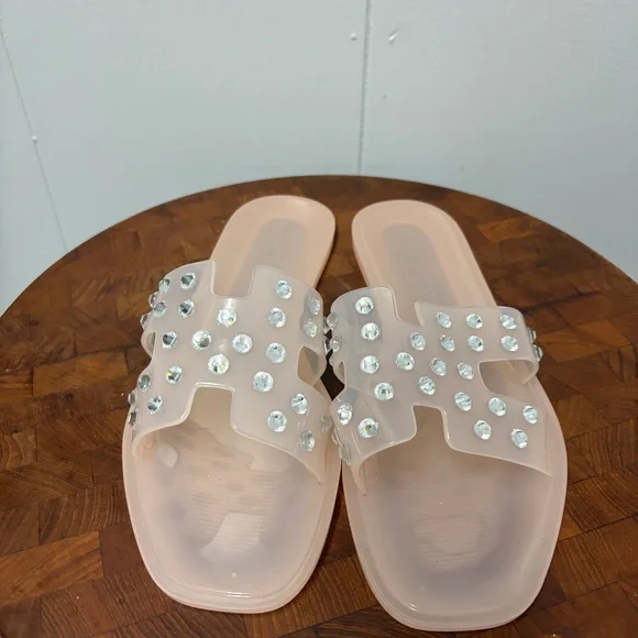 Chinese Laundry Charli light pink vinyl Jelly Sandals Size 11 - Picture 2 of 8